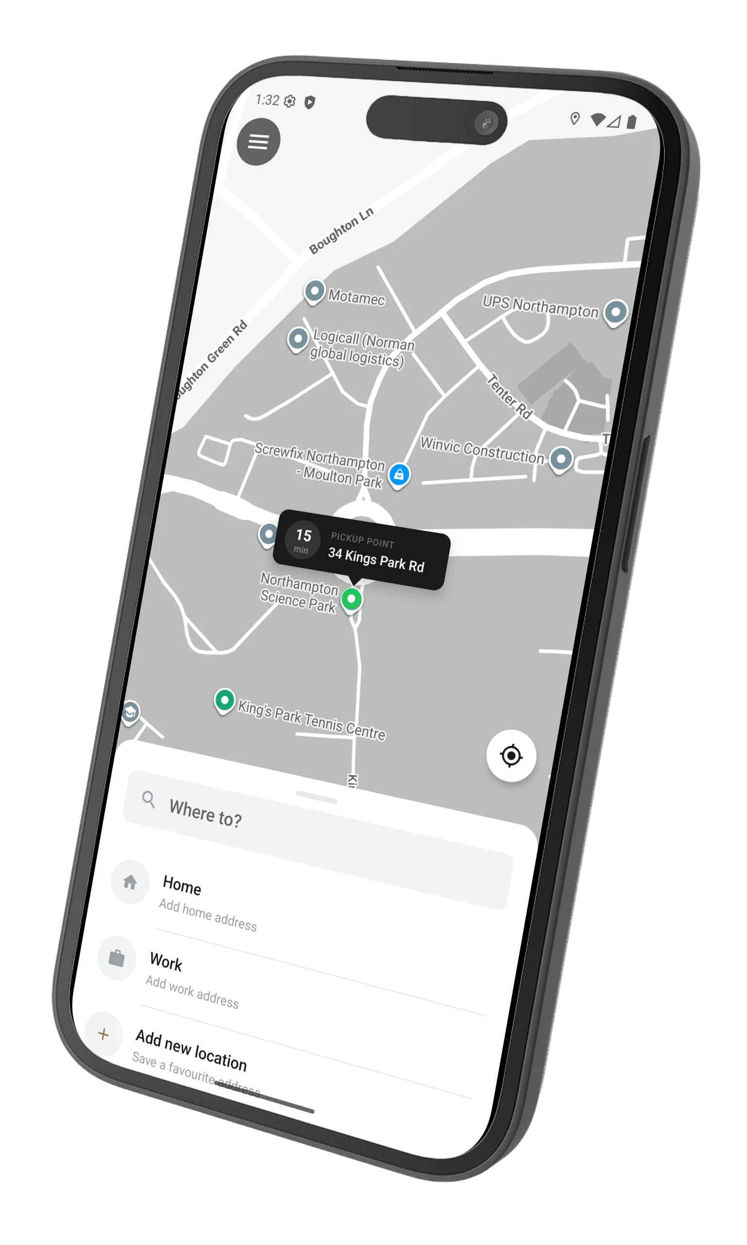 CAB-X passenger booking app with live ride tracking